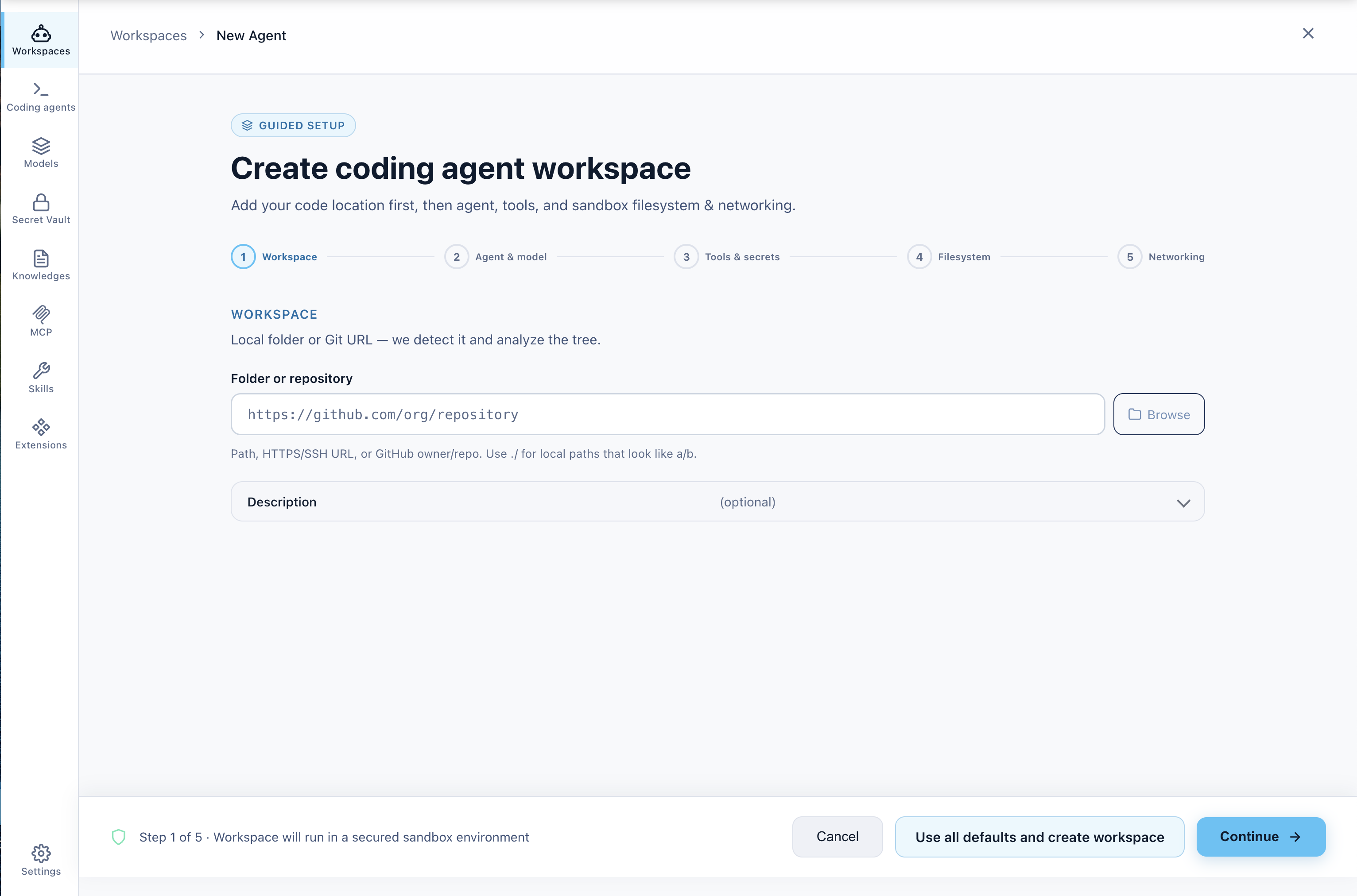 Click go, not configure